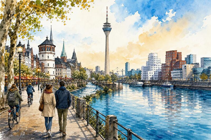 Rhein oder Düssel: Wo Düsseldorf liegt und was die Namen bedeuten
