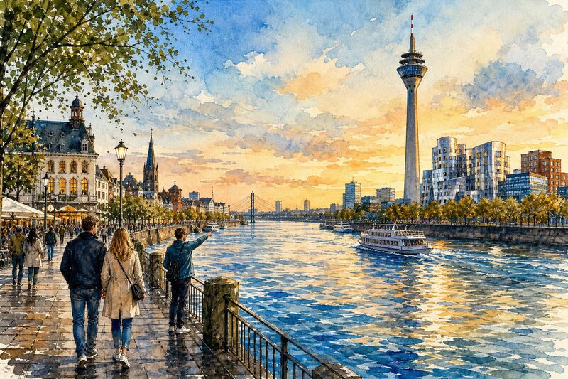 Der Rhein in Düsseldorf – Fluss, Geschichte und Promenade